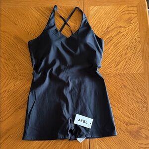 AYBL Black Crossback Romper Bodysuit